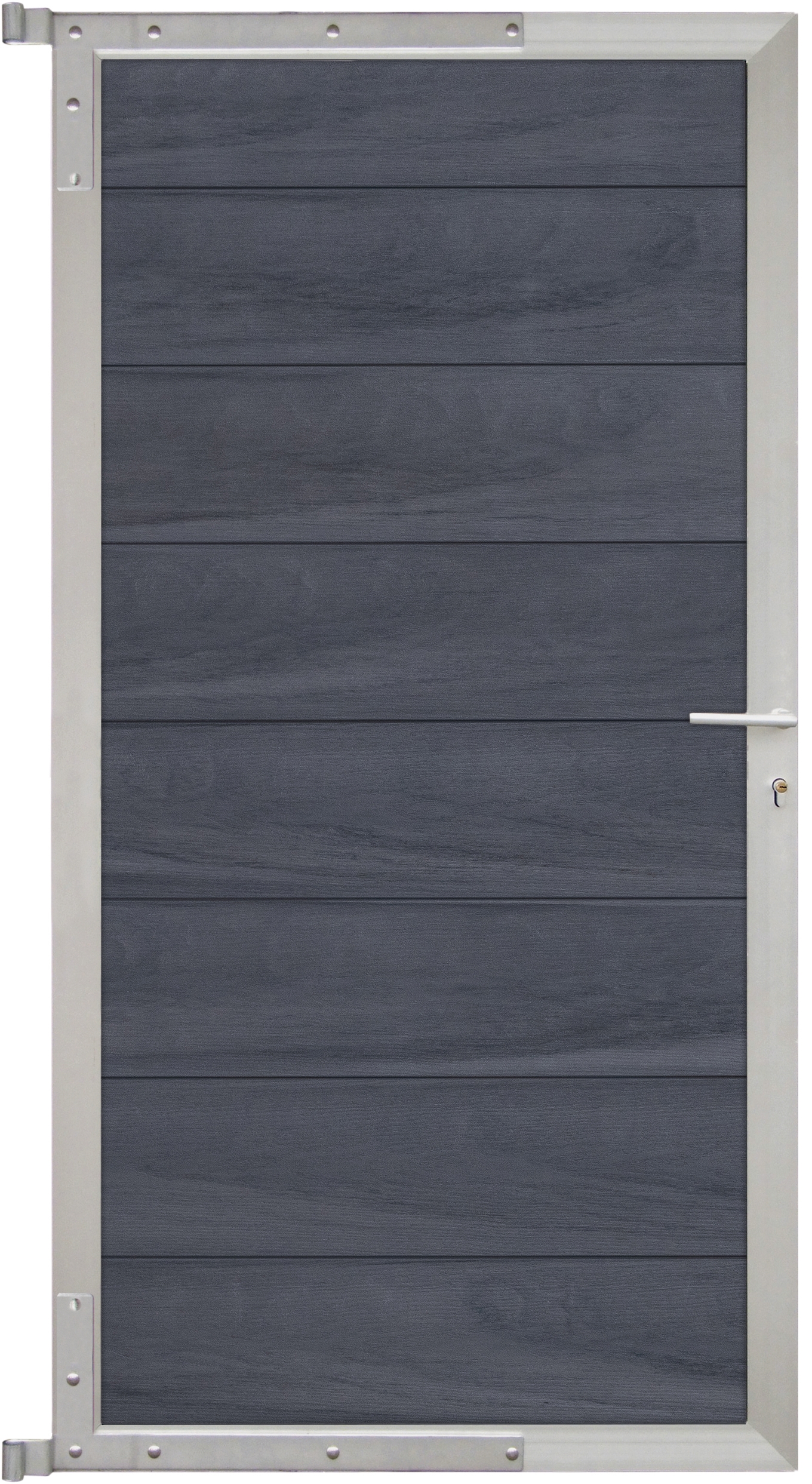 Sylt Zauntor silber/greystone, 90x180 cm, mit Aluminium Rahmen, inkl. Beschlagsatz